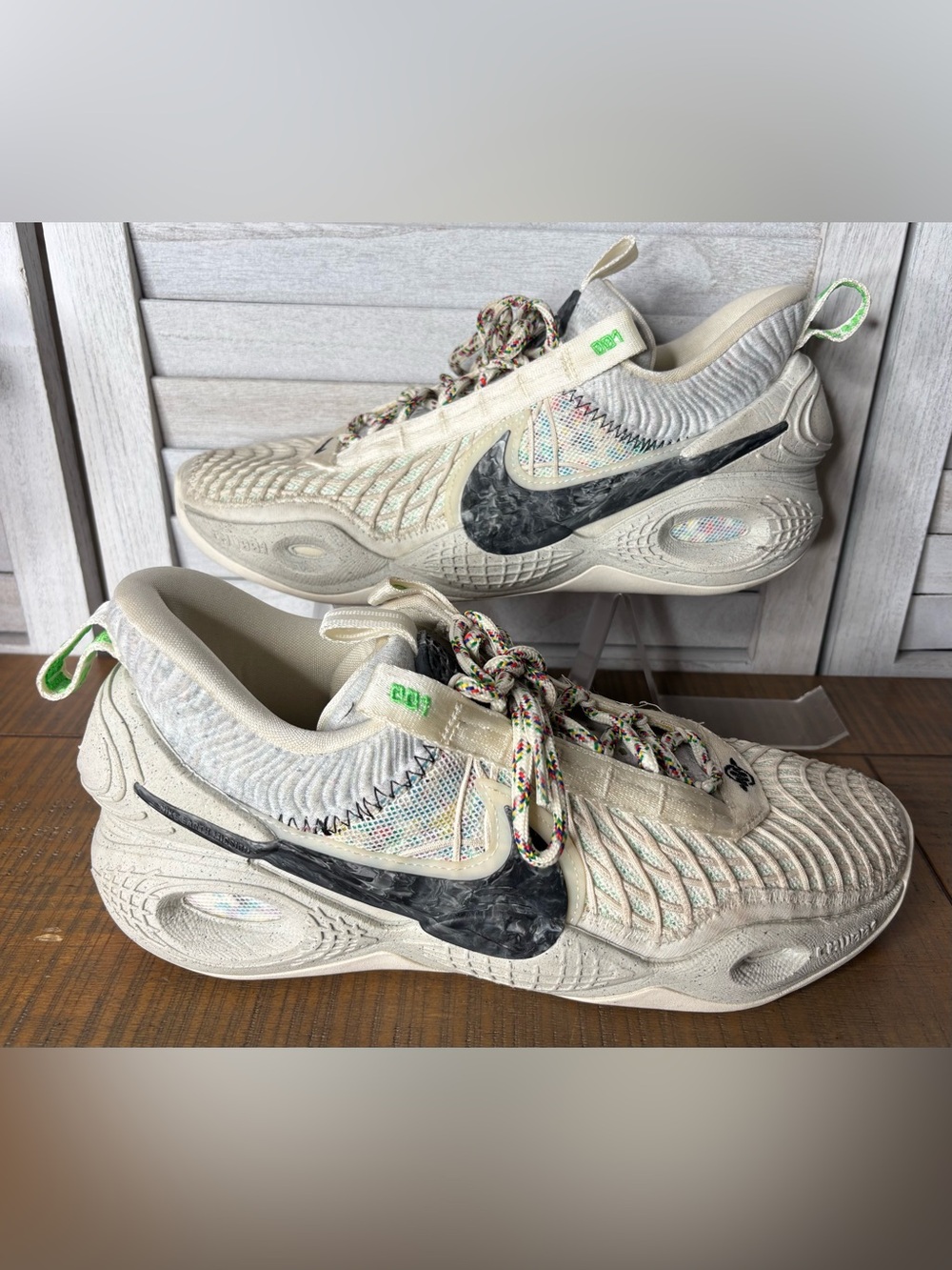 Nike Cosmic Unity Natural Orange Green Glow Men’s Basketball Shoes Size 9